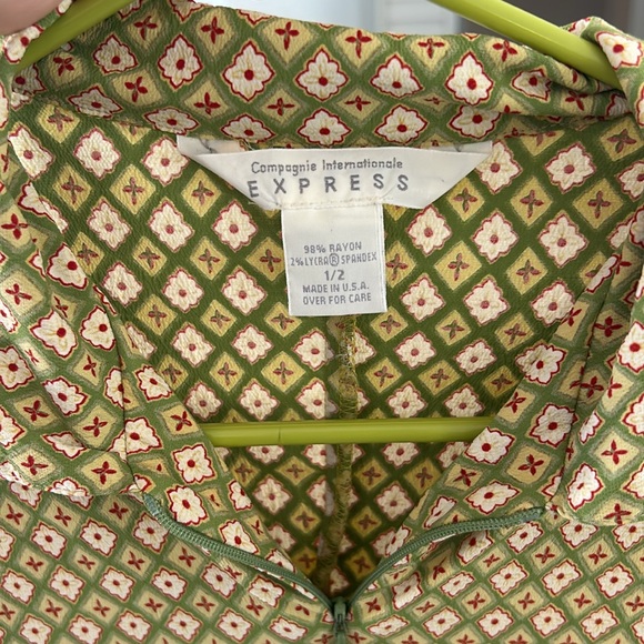 Vintage Y2K RARE express international mini dress, size 1/2orXS, geometric print - Picture 9 of 9